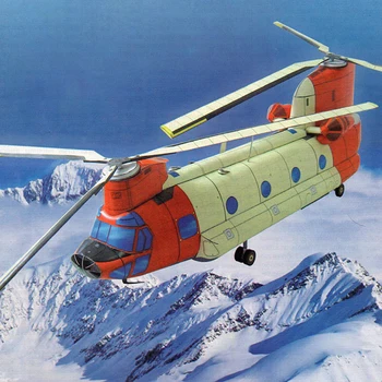 Масштаб 1:42 CH-47 Chinook Транспортный Вертолет Модель Самолета 3D Бумажная Модель Обучающие Игрушки Комплект Пазлов Ручной Работы DIY Модель