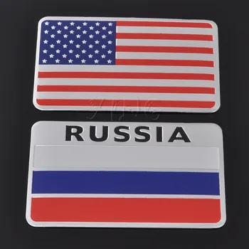 Алюминиевая наклейка на автомобиль Россия Америка Флаг США Италия Авто Наклейка для Mercedes BMW Audi Ford Chevrolet Honda VW Toyota Jeep Styling