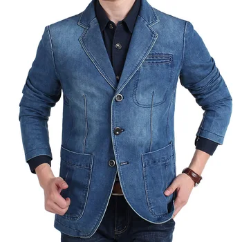 Мужской джинсовый костюм Весна-осень, новое однобортное приталенное молодежное пальто Vitality, простое повседневное пальто большого размера