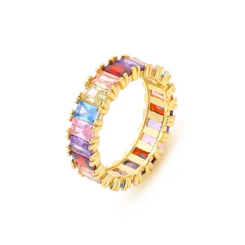 Кольца из стерлингового серебра WPB S925, женское Радужное кольцо, Красочный Циркон, женский Роскошный ювелирный дизайн, подарок для девушки, вечеринка, банкет