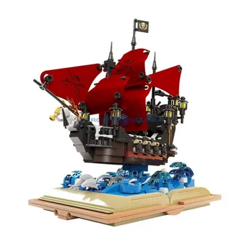 Серия Magic Book Red Sailboat MOC Queen Ship Ideas Модельные строительные блоки Кирпичи для фильмов Креативное украшение Игрушка в подарок мальчикам и девочкам