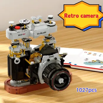 Зеркальная ретро-камера WLZ-6F, цифровая модель из мелких частиц, строительный блок, игрушка для сборки