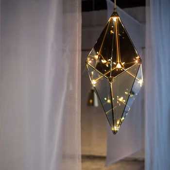 Люстры Современный светодиодный подвесной светильник Nordic hanging diamond deco, светильники для гостиной в стиле лофт, ресторана, спальни, домашнего освещения