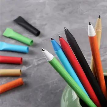 Отличная точечная ручка 10шт, пригодная для вторичной переработки, чернила премиум-класса, Сменные Разноцветные Экологически чистые бумажные точечные ручки