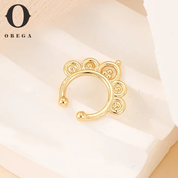Винтажное Золотое женское кольцо в нос Obega Классический эстетичный Пирсинг в носу для женщин 2023 г. Модные ювелирные аксессуары