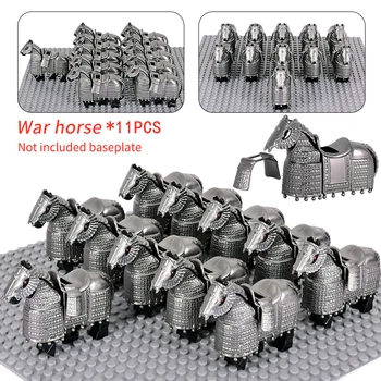 Рыцари средневекового фильма, боевой конь, воины тяжелой кавалерии, Железный Будда, фигурки боевого коня, строительные блоки, кирпичи, игрушки в подарок для детей