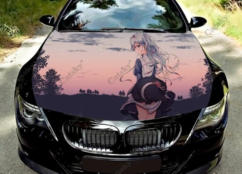 Аниме Sukasuka Anime Girl Цветная Виниловая наклейка на капот автомобиля, Наклейка на грузовик, Графическая Наклейка на Капот, Пользовательские Наклейки для украшения автомобиля
