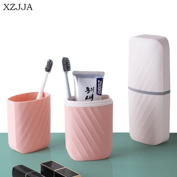 Коробка для зубных щеток с резьбой XZJJA, Переносная Зубная щетка для путешествий на открытом воздухе, Защитный чехол для зубной щетки в ванной, Держатель для зубной щетки, Чашка для полоскания