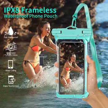 1 Комплект Сумка для мобильного телефона IPX8 с водонепроницаемым сенсорным экраном, устойчивым к давлению, чехол для мобильного телефона в аквапарке Рафтинг, водные виды спорта