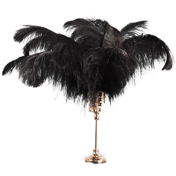 Черные страусиные перья для украшения Длиной 15-70 см, поделки из страусиных перьев, центральные элементы стола, свадебные Аксессуары, искусственные