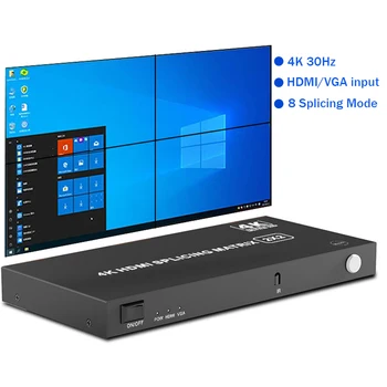 Видеостена 4K HDMI Контроллер 2X2 1X3 1X4 2x2 3X1 4X1 HDMI VGA Процессор для Сшивания видео Splicer 4 HDMI out TV Настенный Контроллер