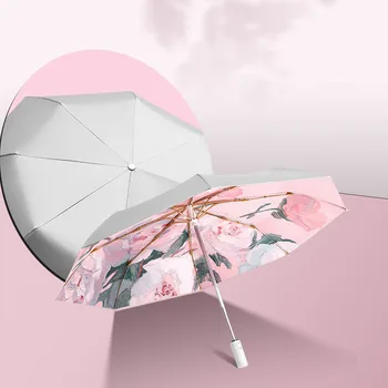 Женский автоматический двухслойный зонт для рисования маслом, теплоизоляция, солнцезащитный крем, модный тренд, новый дизайн, солнечный зонт