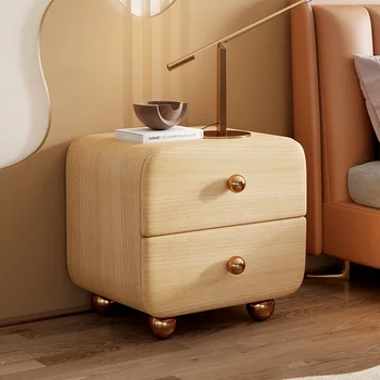 Спальня Модные прикроватные тумбочки для хранения кофейного дерева Простые прикроватные тумбочки Минималистичная мебель для гостиной