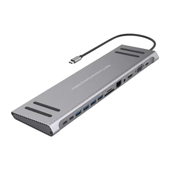 USB-концентратор 3 0 Новая мультиинтерфейсная док-станция Typec, Подставка для ноутбука, Концентратор, Расширение концентратора, база HDMI, HD, VGA, USB-концентратор 3.0
