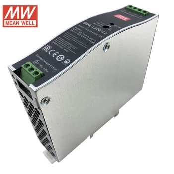 Преобразователь постоянного тока MEAN WELL DDR-120B-12 мощностью 120 Вт на DIN-рейку 16,8 ~ 33,6 В постоянного тока в 12 В постоянного тока 10A Источник питания meanwell (от 24 В постоянного тока до 12 В постоянного тока)
