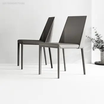 Роскошное Скандинавское кресло, Дизайнерский Кожаный Офисный Модный стул для столовой, Барная стойка со спинкой, Обеденный стол Cadeira, Набор мебели