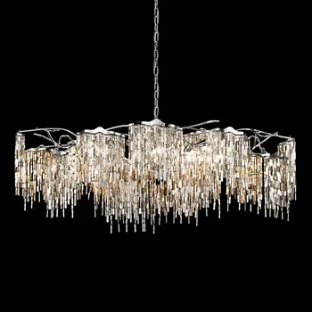 Современная роскошная светодиодная люстра с покрытием из стали, люстра для гостиной Lustre E14, освещение фойе, подвесная люстра, светильники