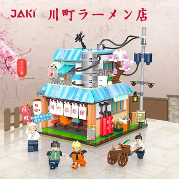 Аниме Narutos City Streetview Kawamachi Ramen House Model Строительные блоки Украшение дома MOC Bricks Игрушки в подарок на день рождения