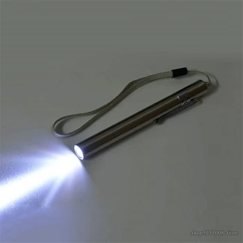Мини-фонарик в стиле светодиодной ручки, портативный, используется врачами, Перезаряжаемый Домашний фонарик, заряжаемый через usb, Алюминиевый Белый / теплый свет