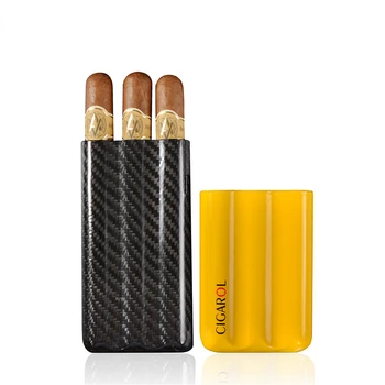 Трубка для сигар из композитного настоящего углеродного волокна, переносная влагозащитная оболочка для сигар (3 шт.)