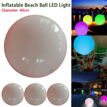 Красочный пляжный надувной мяч со светодиодной подсветкой, забавная игра в бассейне, пляжная спортивная игрушка, надувные шары для игры в дриблинг и дайвинг