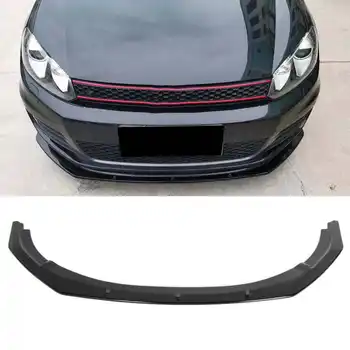 Глянцевый черный передний бампер, спойлер, сплиттер, подходит для Volkswagen Golf 6 GTI 2009-2013, модифицированный аксессуар для автомобиля
