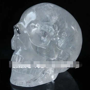 SUIRONG---402+++ Реалистичная резьба по черепу из прозрачного кварца, заживление кристаллами