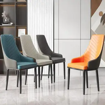 Итальянское легкое роскошное кожаное обеденное кресло Nordic Home для макияжа, стул со спинкой для ресторана и отеля, удобные переговорные