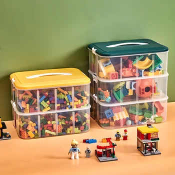 ящик для хранения Строительных блоков Lego прозрачный отсек для хранения игрушек сортировка деталей сортировка одежды коробка-органайзер