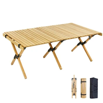 Портативный складной деревянный стол для кемпинга, пикника, барбекю, яичного рулета, уличного, внутреннего, универсального, складного стола, мебельного оборудования