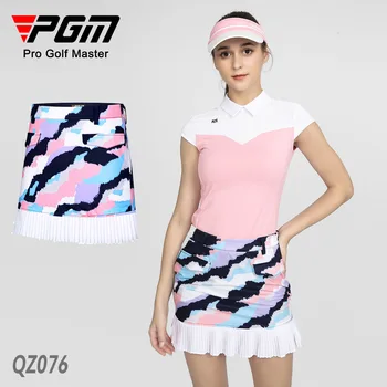 Женская короткая юбка PGM Golf Женская летняя дышащая водонепроницаемая быстросохнущая плиссированная юбка для девочек Женская одежда QZ076