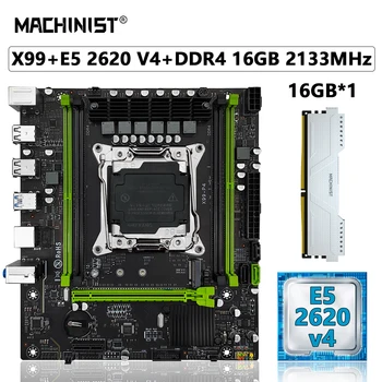 Комбинированный комплект материнской платы MACHINIST X99 LGA 2011-3 Процессор Intel Xeon E5 2620 V4 CPU DDR4 ECC 16 ГБ оперативной памяти NVME M.2 SATA 3.0 P4