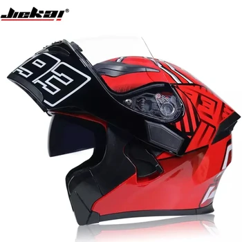 Новое поступление 2020 мотоциклетный шлем JIEKAI flip up с двойными линзами, съемный и моющийся вкладыш, Аэродинамический дизайн, модульный шлем 4.5