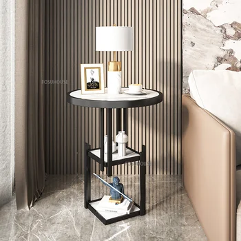 Журнальный столик Nordic Light класса люкс для мебели гостиной Диван Приставной столик Угловой письменный стол Столик на небольшом балконе Круглый шиферный столик