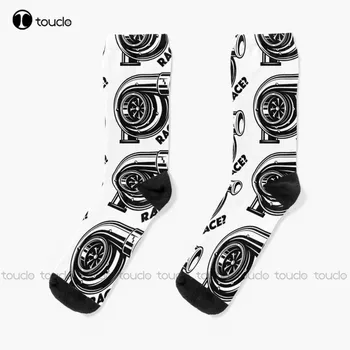 Турбо -гонка? Черные носки Красные Белые и синие Носки Персонализированные Изготовленные на заказ Унисекс Носки для взрослых подростков молодежи Подарок на Хэллоуин и Рождество