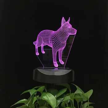 Собака Хаски Солнечная Панель 3D Светодиодный Ночник Водонепроницаемый Ландшафтное Освещение Открытый Ночник для Двора Сад Газон Дропшиппинг