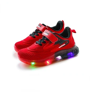 Красивые светящиеся кроссовки для маленьких девочек с низким верхом, со светодиодной подсветкой, кроссовки для бега с застежкой для маленьких мальчиков