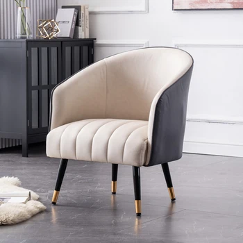 Современный диван-кресло из искусственной кожи для мебели для гостиной, кресла для отдыха, Комфортная дугообразная спинка, Легкое роскошное кресло-диван для отдыха