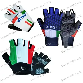 Retro ITALIA Team Одна пара спортивных полупальцевых велосипедных перчаток из джерси MTB Road Mountain Bike велосипедные гелевые перчатки для мужчин и женщин