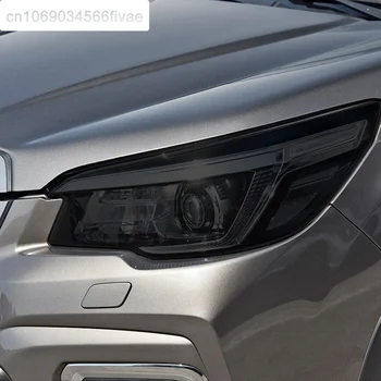 2 Шт Защитная Пленка Для Автомобильных Фар Восстановление Фар Прозрачная Черная Наклейка Из ТПУ Для Subaru Forester 2019 2020 Аксессуары