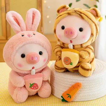 Плюшевая игрушка Bubble Pig, Мягкое животное, Кролик, Лягушка, Единорог, Тигр, Подушка, Чашка для чая с молоком, кукла Boba Plushies, подарок на День Рождения, Приятный Ребенок