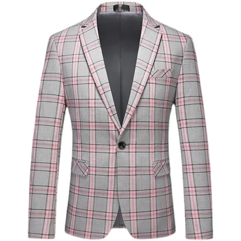 Бутик нового мужского костюма большого размера single west slim fashion everything красивый деловой пиджак высокого класса на одной пуговице-M-6XL