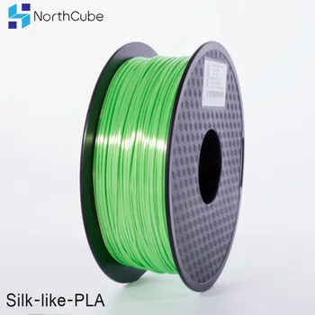 NorthCube 3D Печать, шелковая нить PLA, нить для 3D-принтера, 1,75 мм, 1 кг, серия Silk Like, нить зеленого цвета