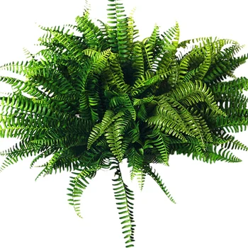 10 шт. Искусственный куст Бостонского папоротника, Шелковое растение, подвесная искусственная зелень для домашнего декора