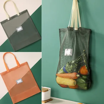 Сетчатые сумки для хранения, Сумки для фруктов, Портативная сумка для покупок, сумки многоразового использования, Подвесной органайзер для лука