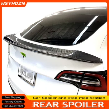 V-образный задний спойлер багажника для Tesla Модель 3 2017-2023 Спойлер из углеродного волокна, спойлер на крыло, Аксессуары для стайлинга автомобилей, Экстерьерные Аксессуары