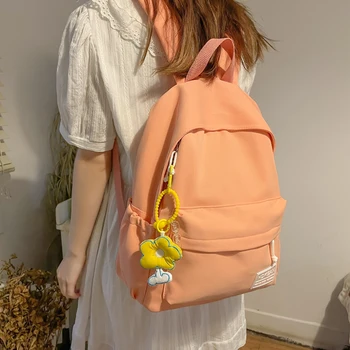 Модная подростковая сумка Kawaii для девочек и мальчиков, черный рюкзак, женская дорожная сумка, хлопковая школьная сумка Mochila, студенческий рюкзак