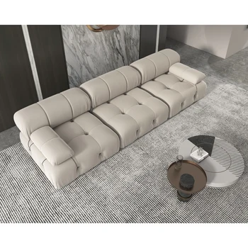 Современный и модный раскладной диван, многомодульный диван, бархатный, бежевый