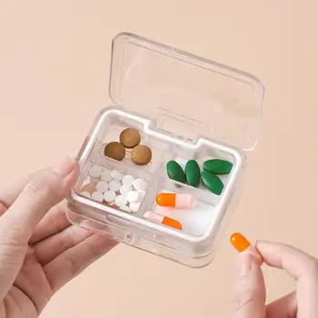 Коробка для таблеток Из многосеточного влагостойкого пластика Для резки таблеток, шлифовка, встроенный корпус, измельчитель таблеток для порошка, резак для таблеток для порошка