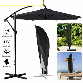 Открытый зонт для патио и водонепроницаемый защитный чехол на молнии для садовых консольных зонтиков